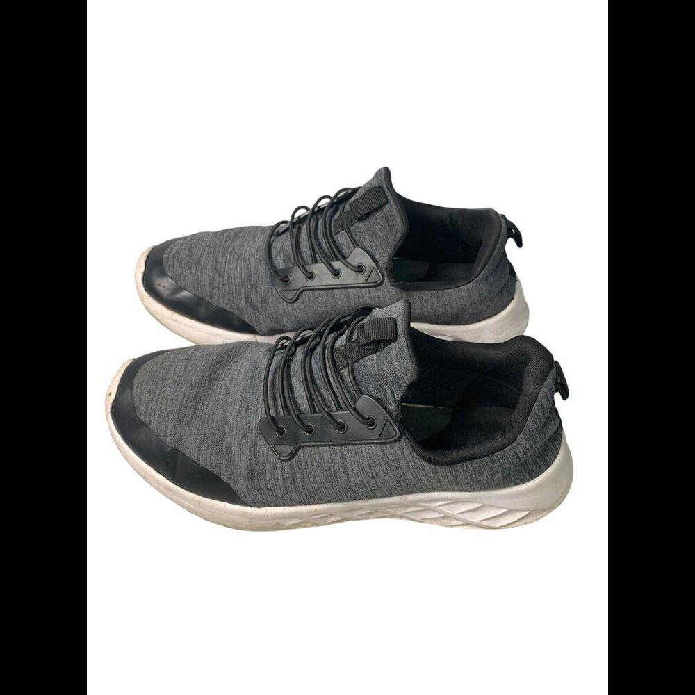 Athletic Works Women's Gray Black Memory Foam Slip-on Bungee Sneakers Shoes Sz 8